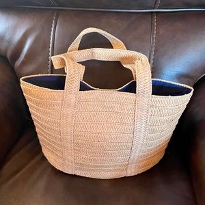 Draper James Stylish Tan Woven Tote Bag